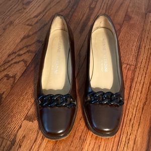 Adrienne Vittadini brown leather pumps.